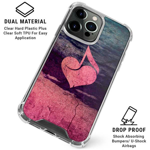 Rustic Musical Heart iPhone 16 Pro Max Clear Case