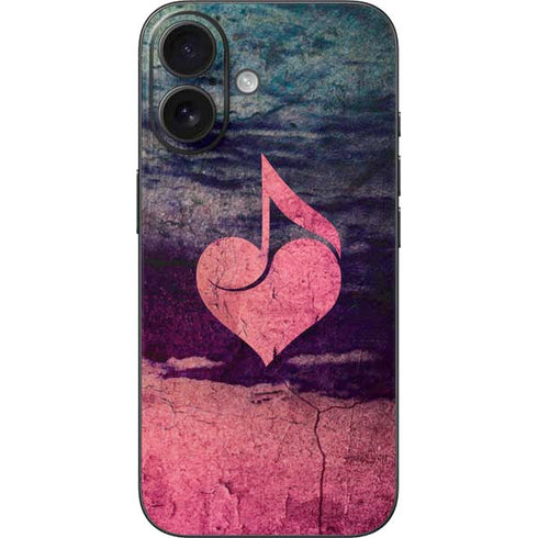 Rustic Musical Heart iPhone 16 Skin