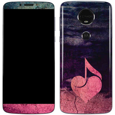 Rustic Musical Heart Moto E5 Plus Skin