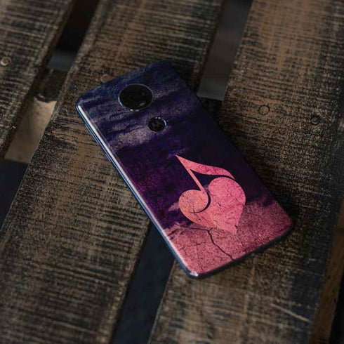 Rustic Musical Heart Moto E5 Plus Skin