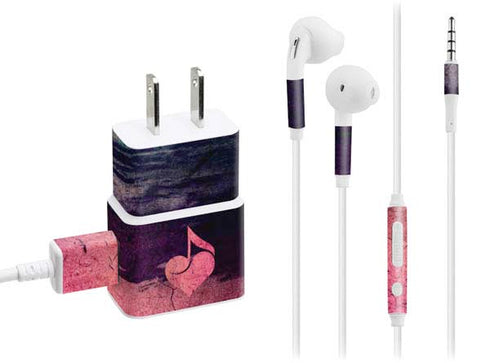 Rustic Musical Heart Phone Charger Skin