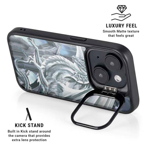 Ruth Thompson Checkmate Dragons by Ruth Thompson iPhone 15 Plus Kickstand Case