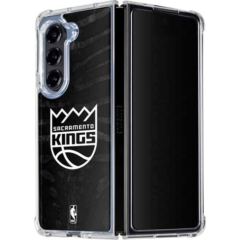 NBA Sacramento Kings Animal Print Galaxy Z Fold5 5G Clear Case