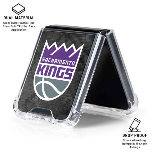 NBA Sacramento Kings Blast Rust Galaxy Z Flip6 Clear Case