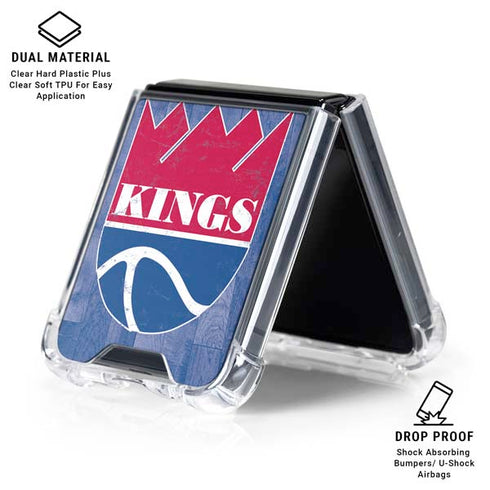 NBA Sacramento Kings Hardwood Classics Galaxy Z Flip6 Clear Case