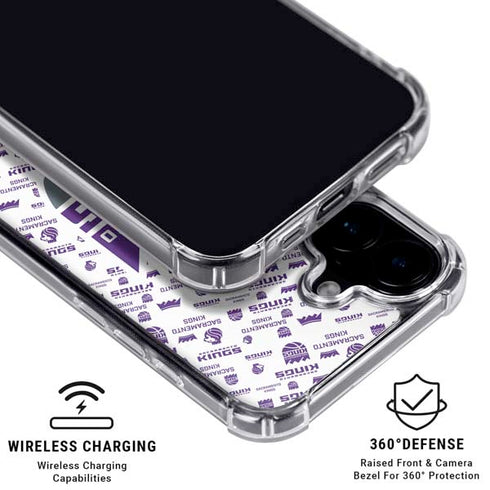 NBA Sacramento Kings History Logo Blast iPhone 16 Plus Clear Case