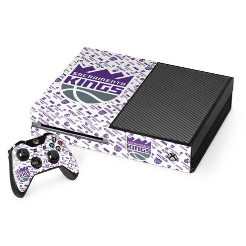 NBA Sacramento Kings History Logo Blast Xbox One Console and Controller Bundle Skin