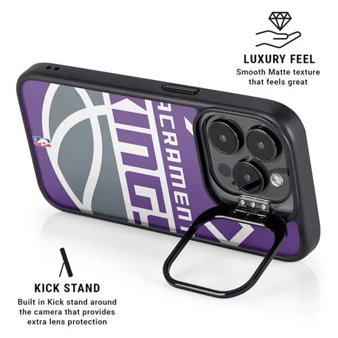 NBA Sacramento Kings Large Logo iPhone 14 Pro Max Kickstand Case