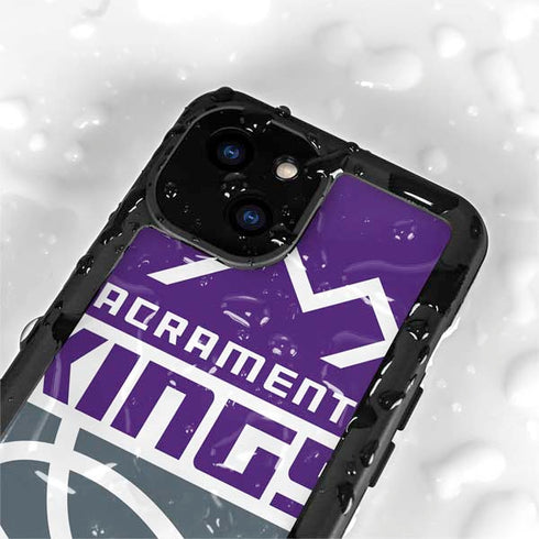 NBA Sacramento Kings Large Logo iPhone 15 Plus Waterproof Case