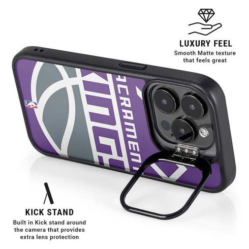 NBA Sacramento Kings Large Logo iPhone 15 Pro Max Kickstand Case
