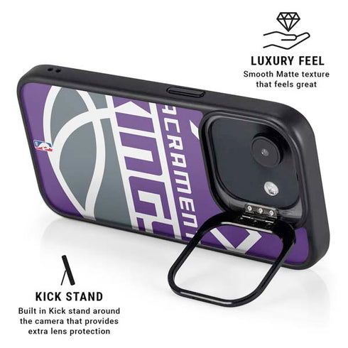 NBA Sacramento Kings Large Logo iPhone 16e Kickstand Case