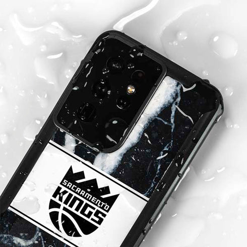 NBA Sacramento Kings Marble Galaxy S24 Ultra Waterproof Case