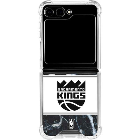 NBA Sacramento Kings Marble Galaxy Z Flip6 Clear Case