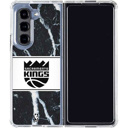 NBA Sacramento Kings Marble Galaxy Z Fold5 5G Clear Case