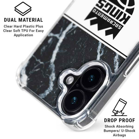 NBA Sacramento Kings Marble iPhone 16 Clear Case