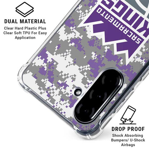 NBA Sacramento Kings Purple Digi Camo Galaxy A36 5G Clear Case