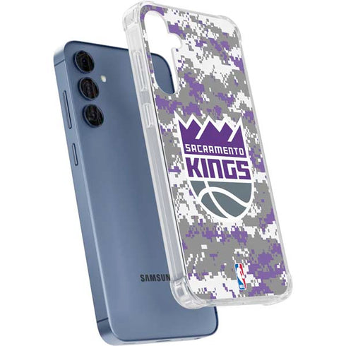 NBA Sacramento Kings Purple Digi Camo Galaxy A55 5G Clear Case