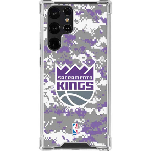 NBA Sacramento Kings Purple Digi Camo Galaxy S23 Ultra Clear Case