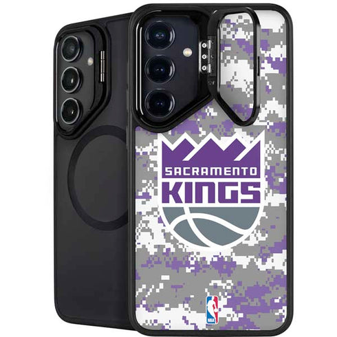 NBA Sacramento Kings Purple Digi Camo Galaxy S25 Kickstand Case