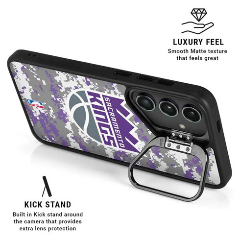 NBA Sacramento Kings Purple Digi Camo Galaxy S25 Kickstand Case
