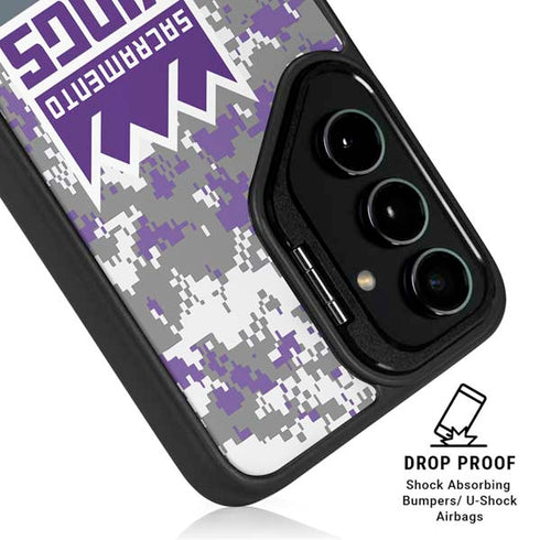 NBA Sacramento Kings Purple Digi Camo Galaxy S24 Ultra Kickstand Case