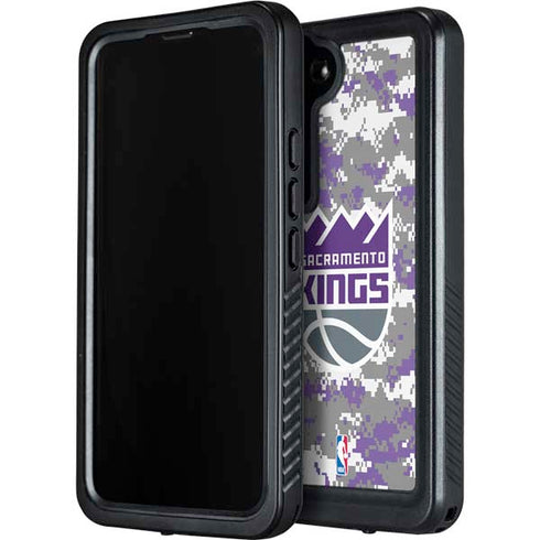NBA Sacramento Kings Purple Digi Camo Galaxy S24 Waterproof Case
