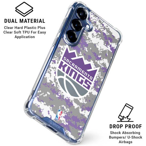 NBA Sacramento Kings Purple Digi Camo Galaxy S25 Clear Case