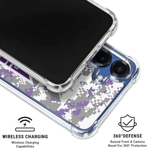 NBA Sacramento Kings Purple Digi Camo Galaxy S25 Plus Clear Case