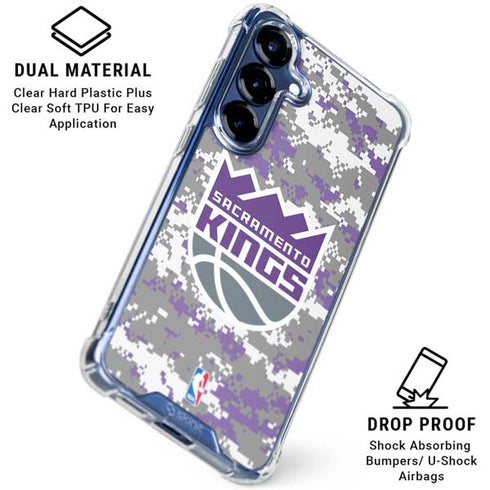 NBA Sacramento Kings Purple Digi Camo Galaxy S25 Plus Clear Case