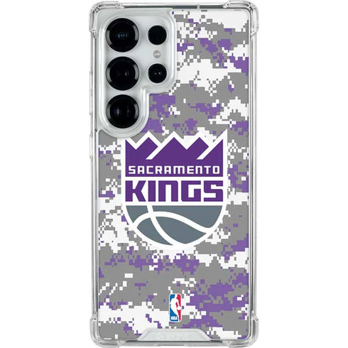 NBA Sacramento Kings Purple Digi Camo Galaxy S25 Ultra Clear Case