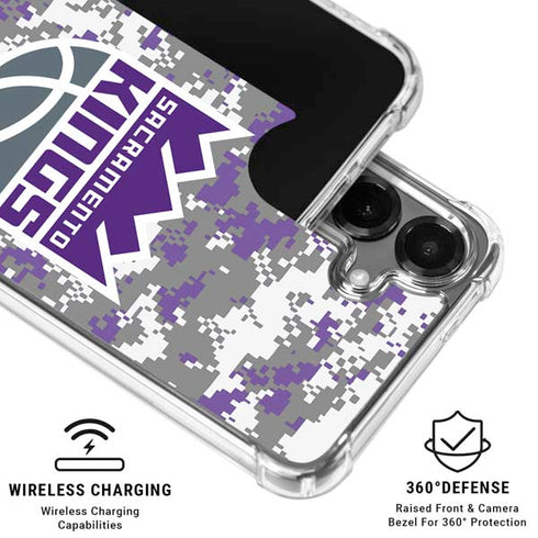 NBA Sacramento Kings Purple Digi Camo Galaxy S26 Clear Case