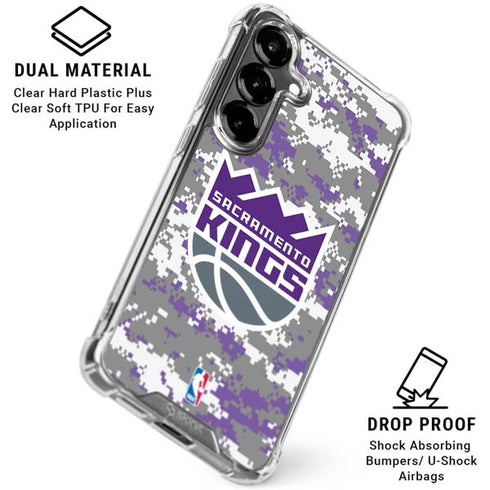 NBA Sacramento Kings Purple Digi Camo Galaxy S26 Plus Clear Case