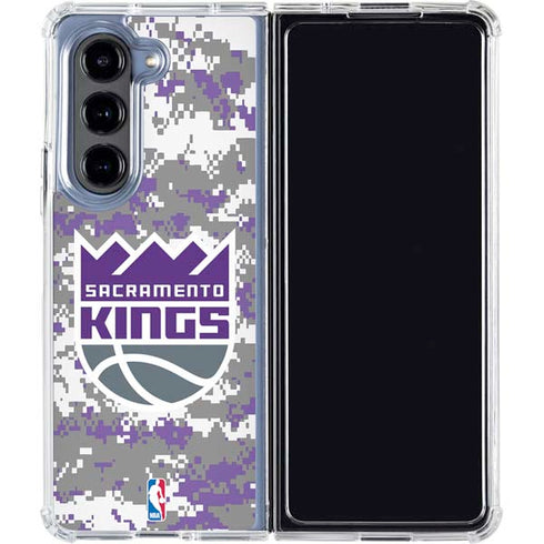 NBA Sacramento Kings Purple Digi Camo Galaxy Z Fold5 5G Clear Case
