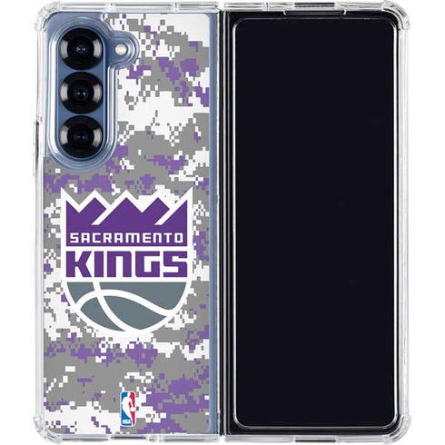 NBA Sacramento Kings Purple Digi Camo Galaxy Z Fold6 Clear Case