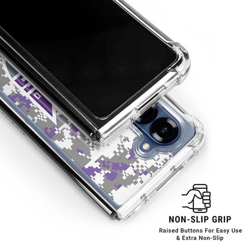 NBA Sacramento Kings Purple Digi Camo Galaxy Z Fold6 Clear Case