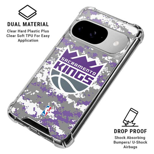 NBA Sacramento Kings Purple Digi Camo Google Pixel 10 Clear Case