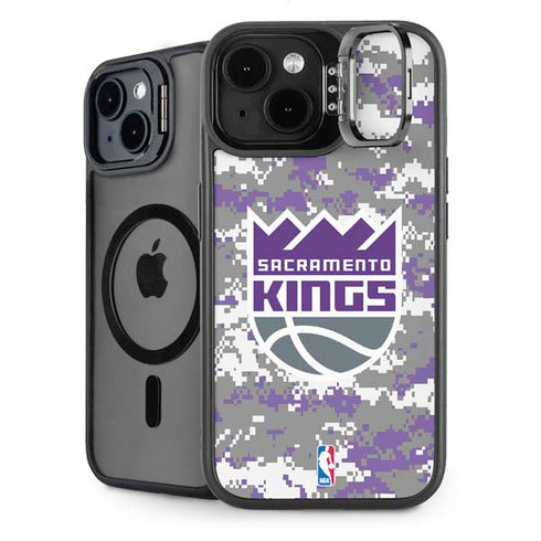 NBA Sacramento Kings Purple Digi Camo iPhone 14 Kickstand Case