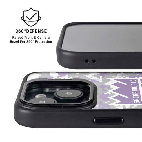 NBA Sacramento Kings Purple Digi Camo iPhone 14 Plus Kickstand Case