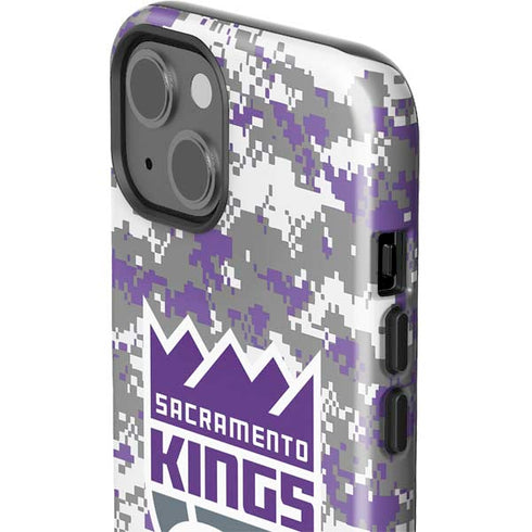 NBA Sacramento Kings Purple Digi Camo iPhone 15 Impact Case