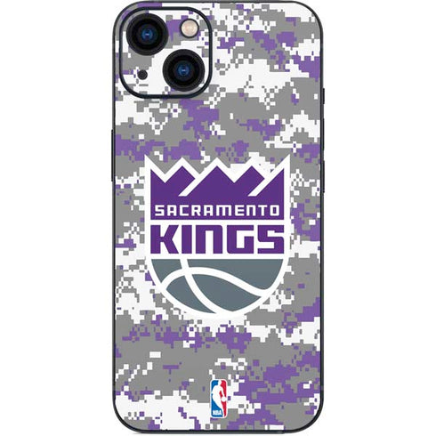 NBA Sacramento Kings Purple Digi Camo iPhone 15 Skin