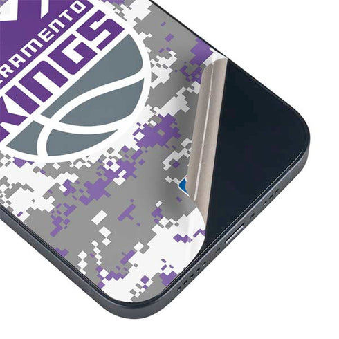 NBA Sacramento Kings Purple Digi Camo iPhone 15 Skin