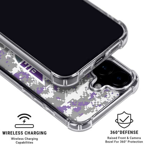 NBA Sacramento Kings Purple Digi Camo iPhone 16 Clear Case