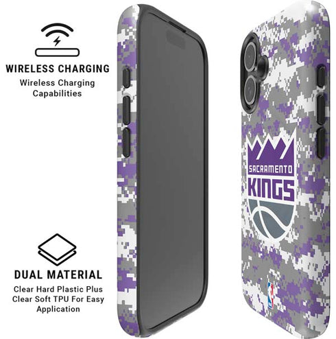 NBA Sacramento Kings Purple Digi Camo iPhone 16 Magsafe Impact Case