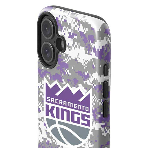NBA Sacramento Kings Purple Digi Camo iPhone 16 Plus Impact Case