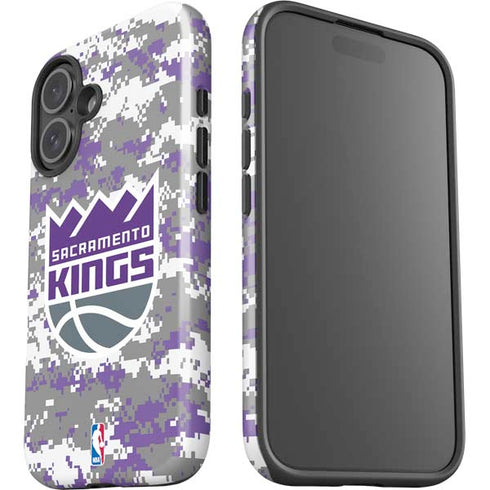 NBA Sacramento Kings Purple Digi Camo iPhone 16 Plus Impact Case