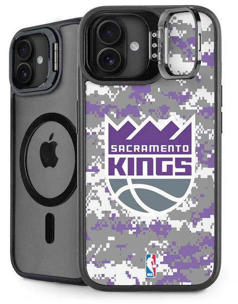 NBA Sacramento Kings Purple Digi Camo iPhone 16 Plus Kickstand Case