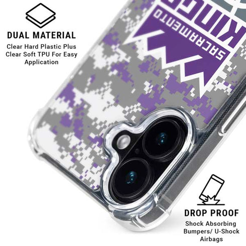NBA Sacramento Kings Purple Digi Camo iPhone 16 Plus MagSafe Case