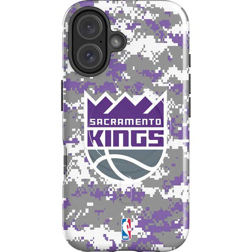 NBA Sacramento Kings Purple Digi Camo iPhone 16 Plus Magsafe Impact Case