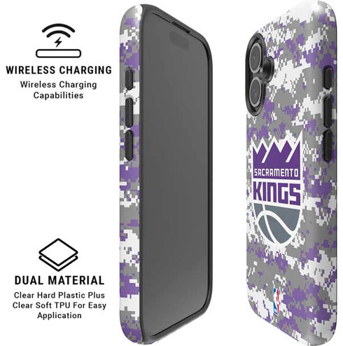 NBA Sacramento Kings Purple Digi Camo iPhone 16 Plus Magsafe Impact Case