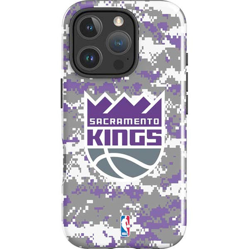 NBA Sacramento Kings Purple Digi Camo iPhone 16 Pro Impact Case